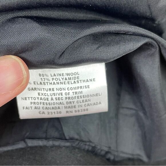 JUDITH and Charles Beige Wool Blend Collarless Short Blazer Jacket Size 8 - Picture 7 of 7